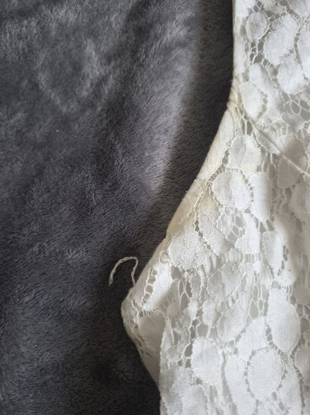 White Lace Chemise Slip with Delicate Overlay - Picture 6 of 6